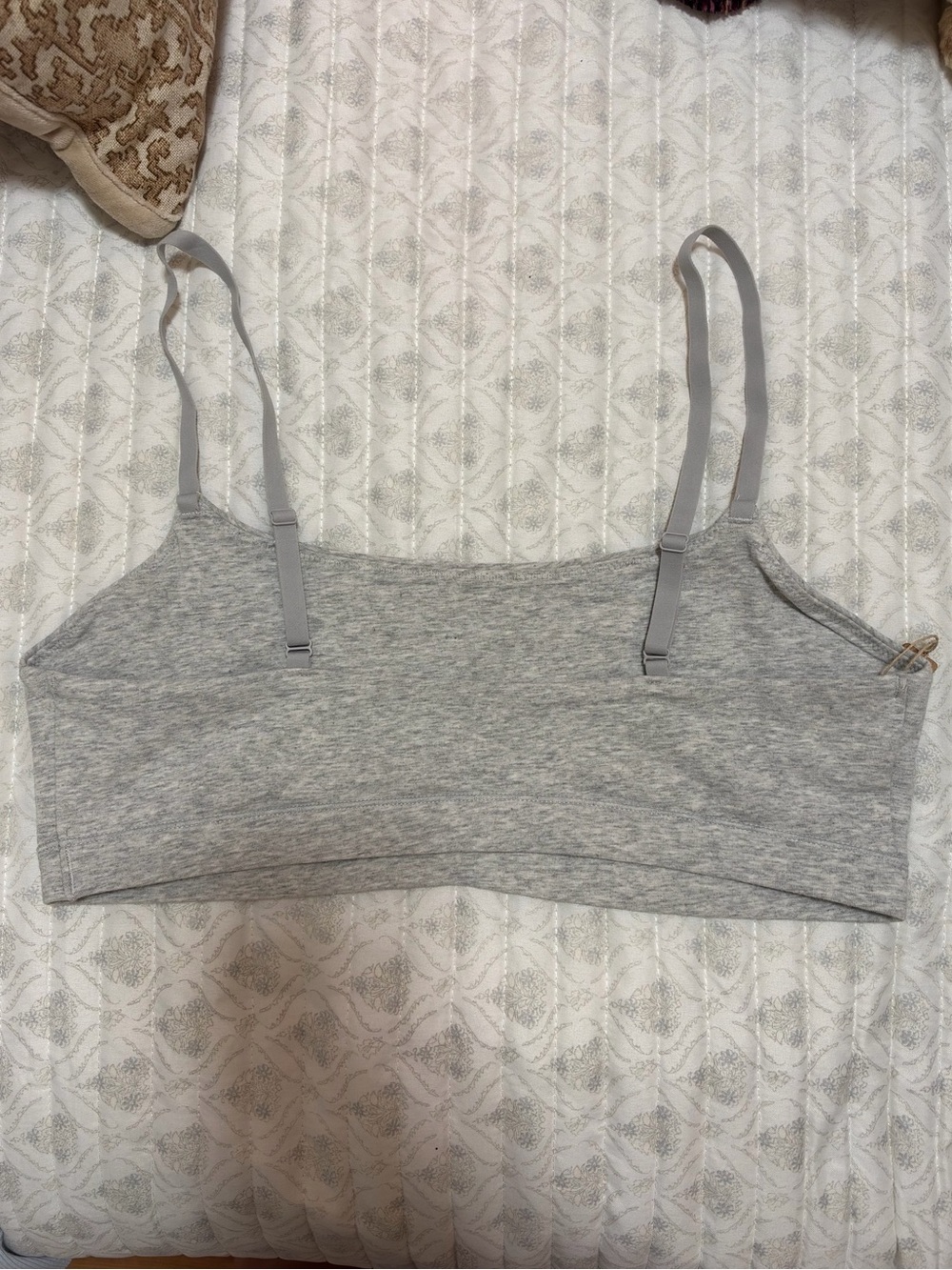 NWT SKIMS Cotton Jersey Scoop Bralette Heather Gray, Size 2X - Picture 4 of 5